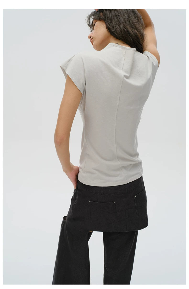 Contour Seam Cap Sleeve Top