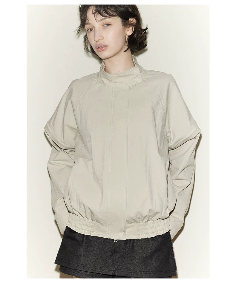 Detachable Sleeve Cropped Jacket