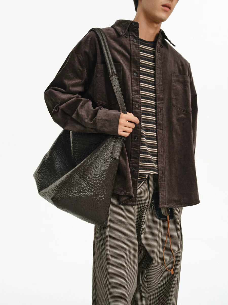 Textured Oversized Slouch Shoulder Bag