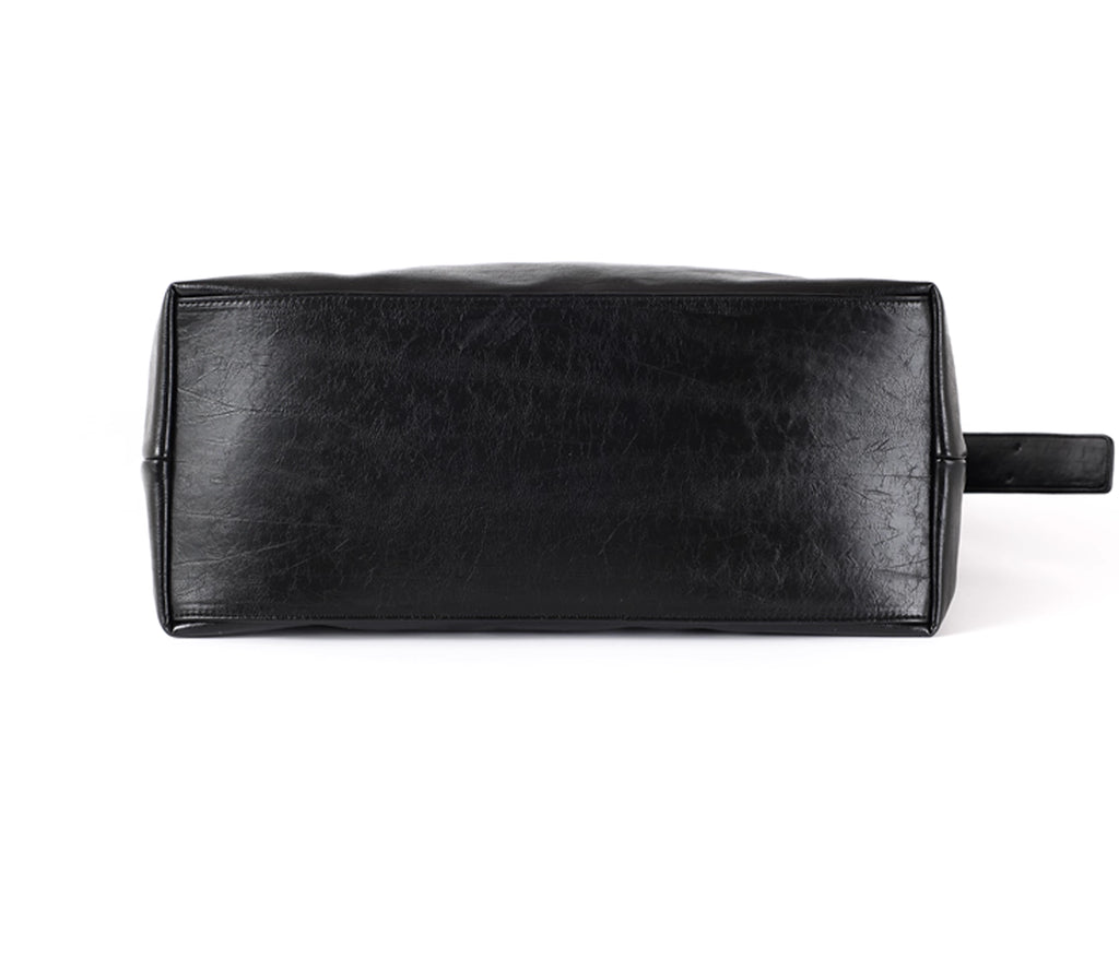 Black Leather Medium Crossbody Bag