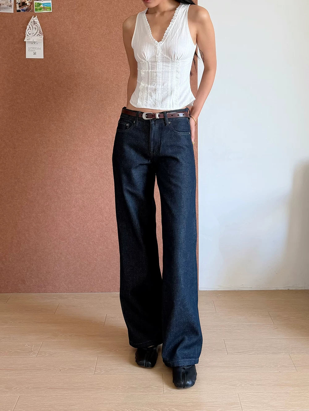 Lace Panel Button Tank