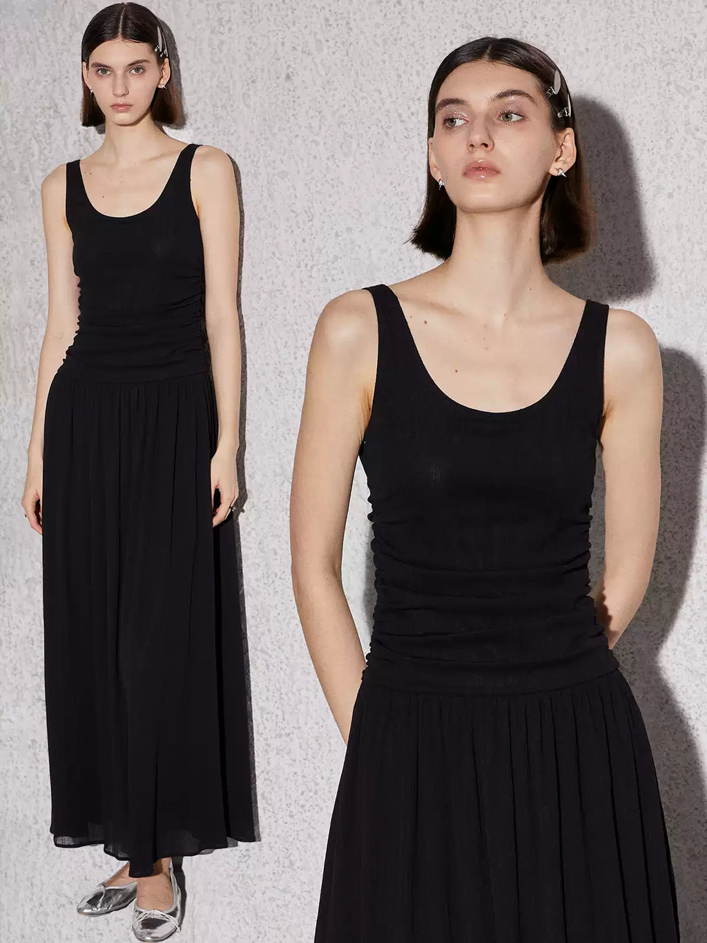 Ruched Bodice Maxi Dress
