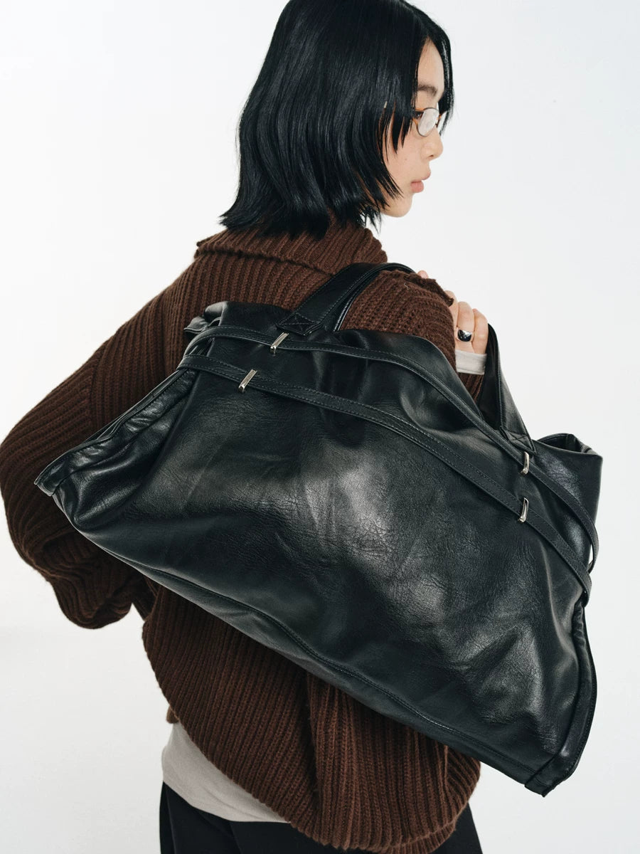 Strapped Buckle Soft-Structure Shoulder Bag