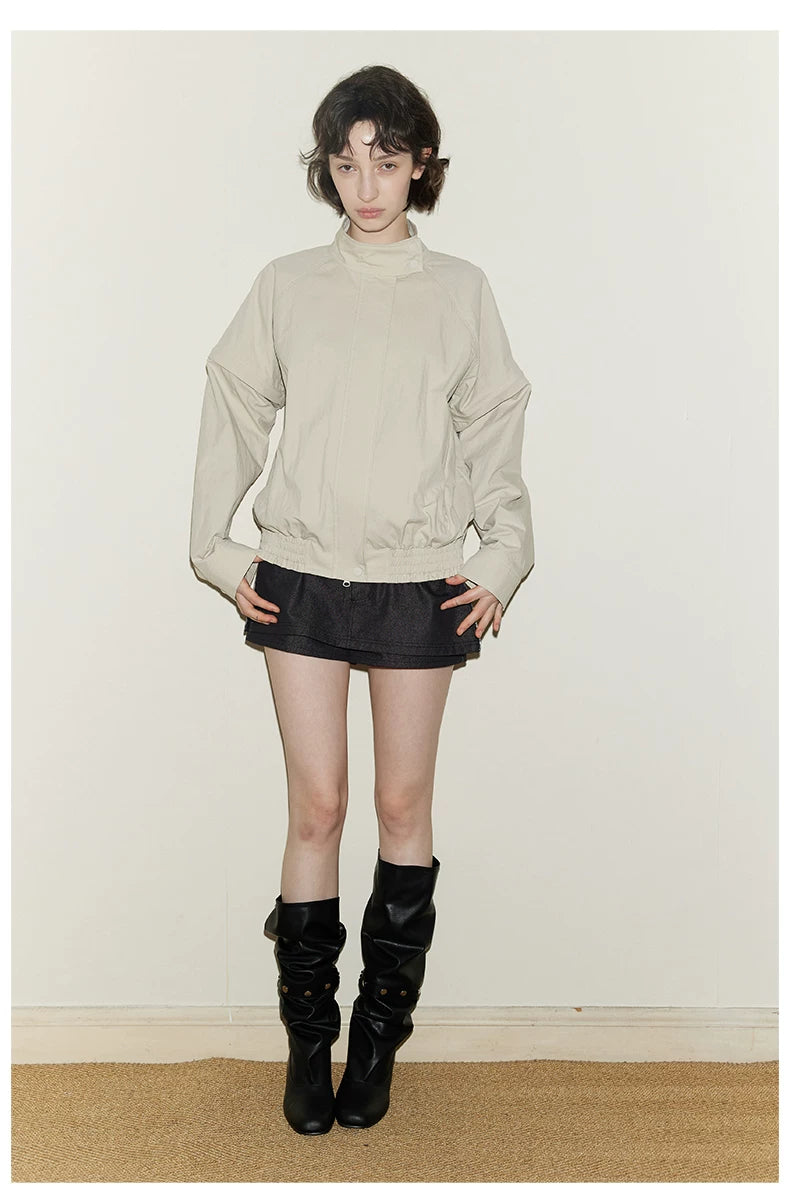 Detachable Sleeve Cropped Jacket