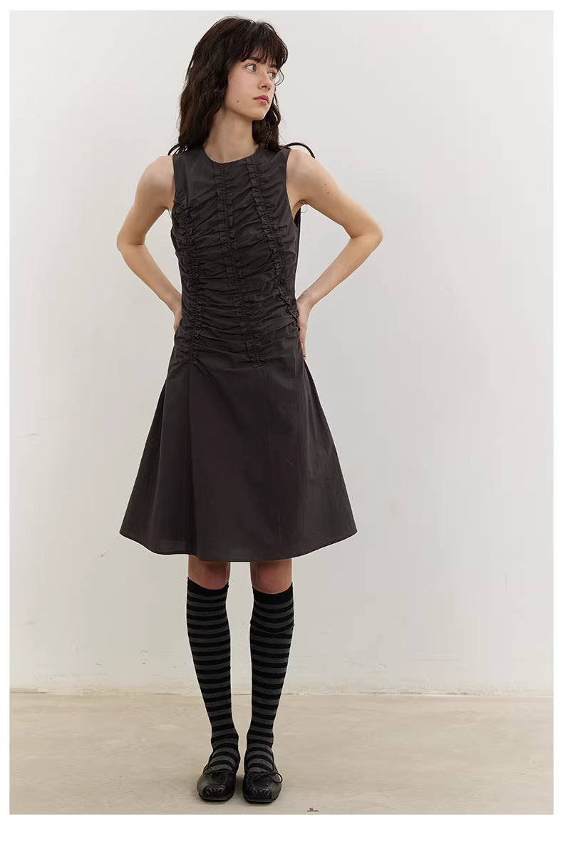 Arbour Ruched Column Dress in White or Black Ink