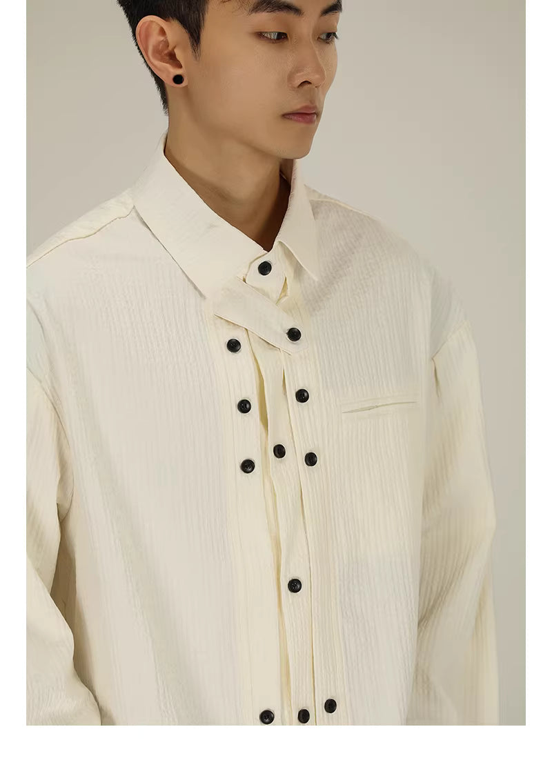 Faux Two Piece Button-Up Shirt