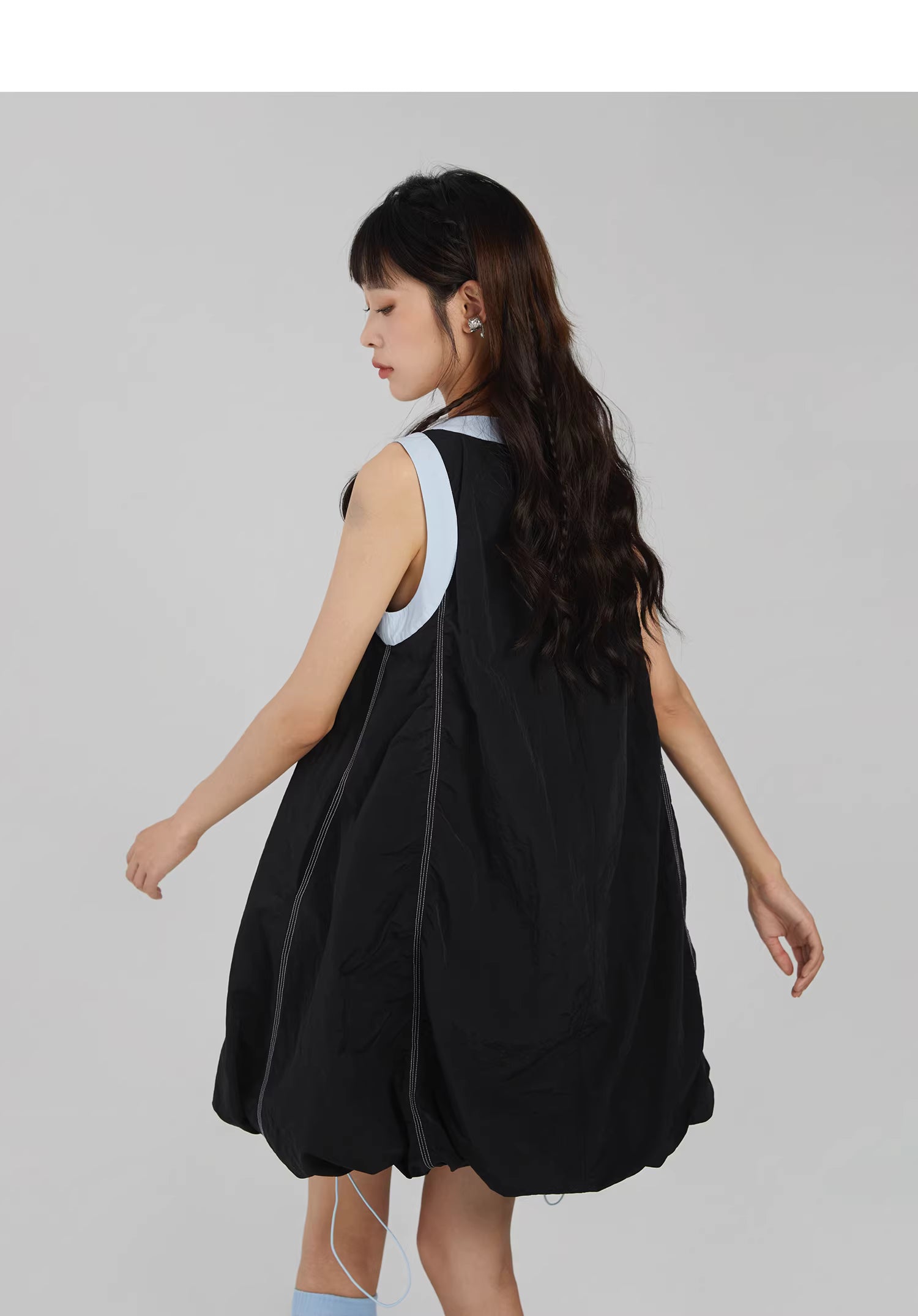 Technical Stitch Parachute Dress