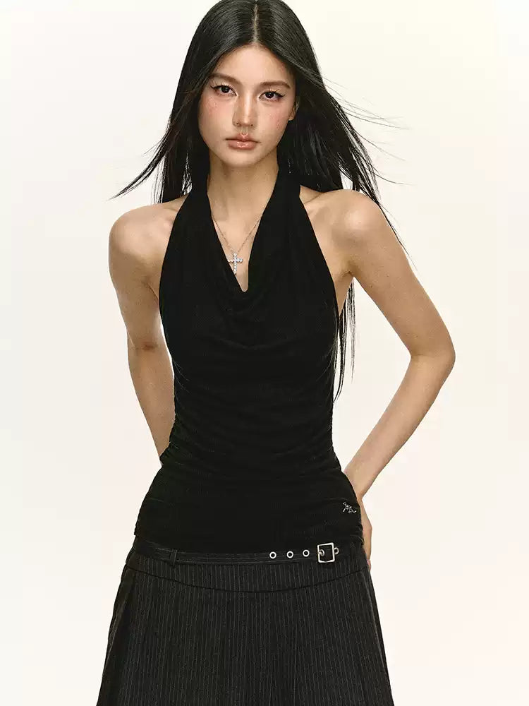 Sling neck Lyocell Halter Top