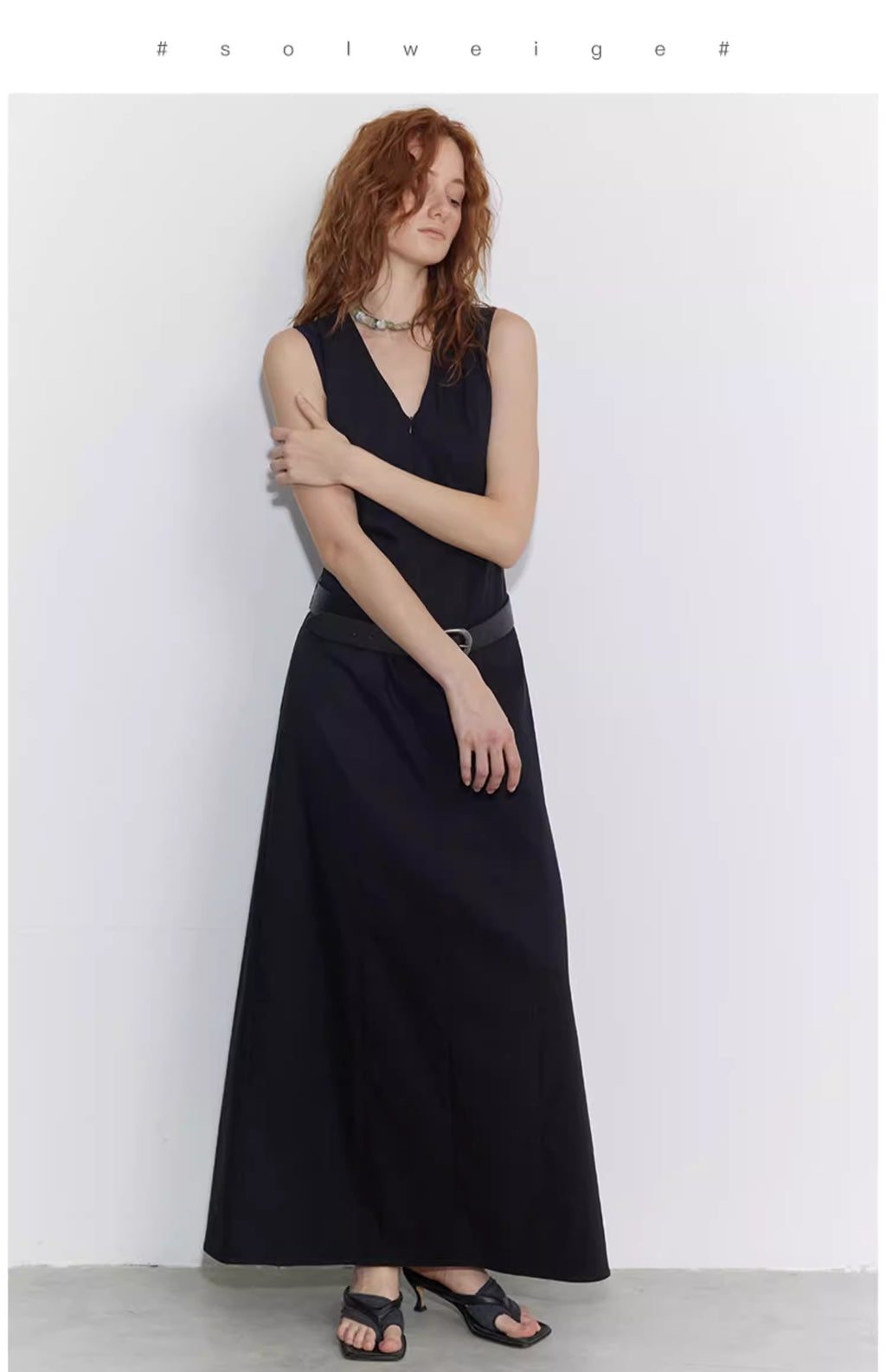 Regenerated Linen Column Dress