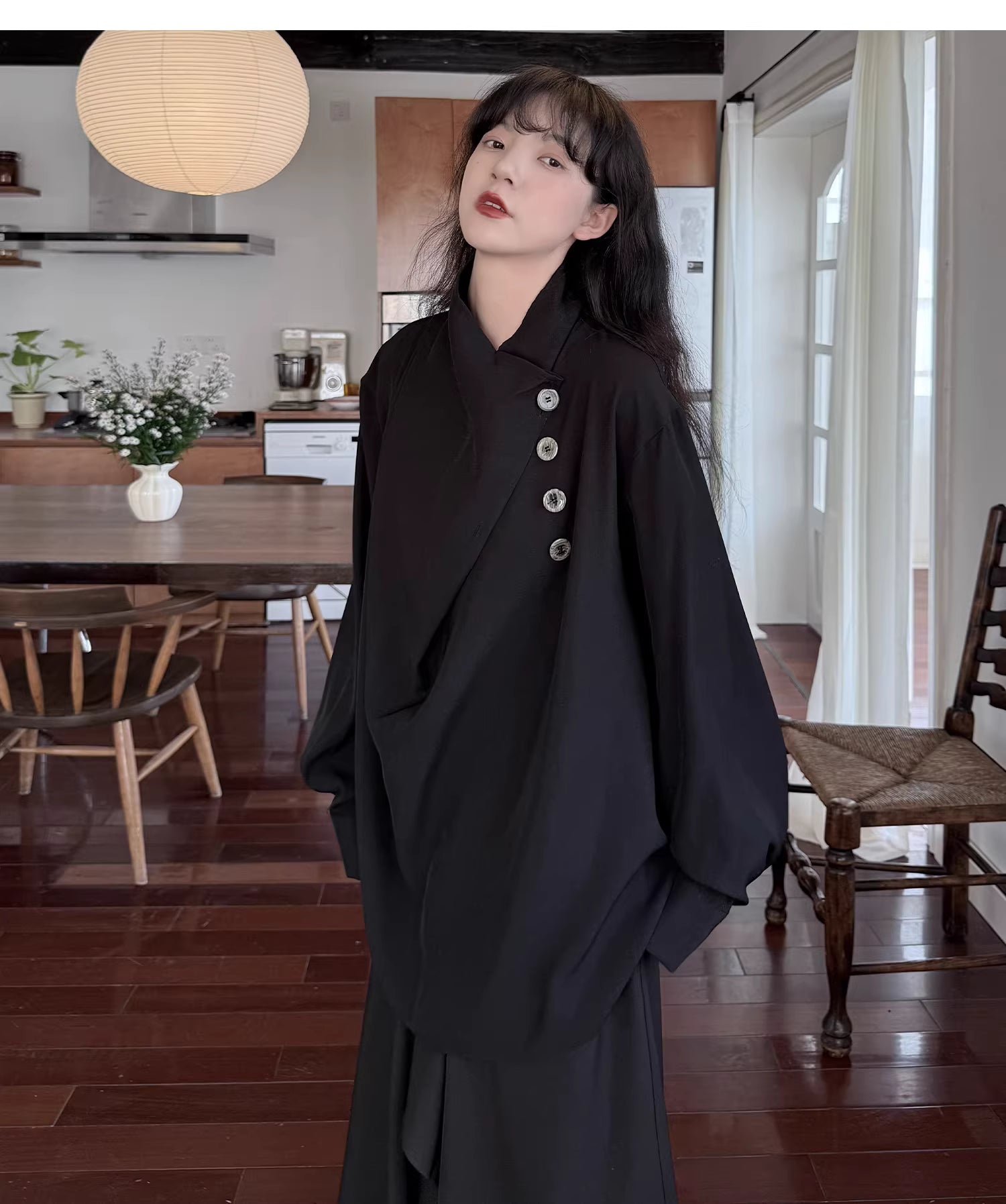 Sculptural Oversized Draped Tunic