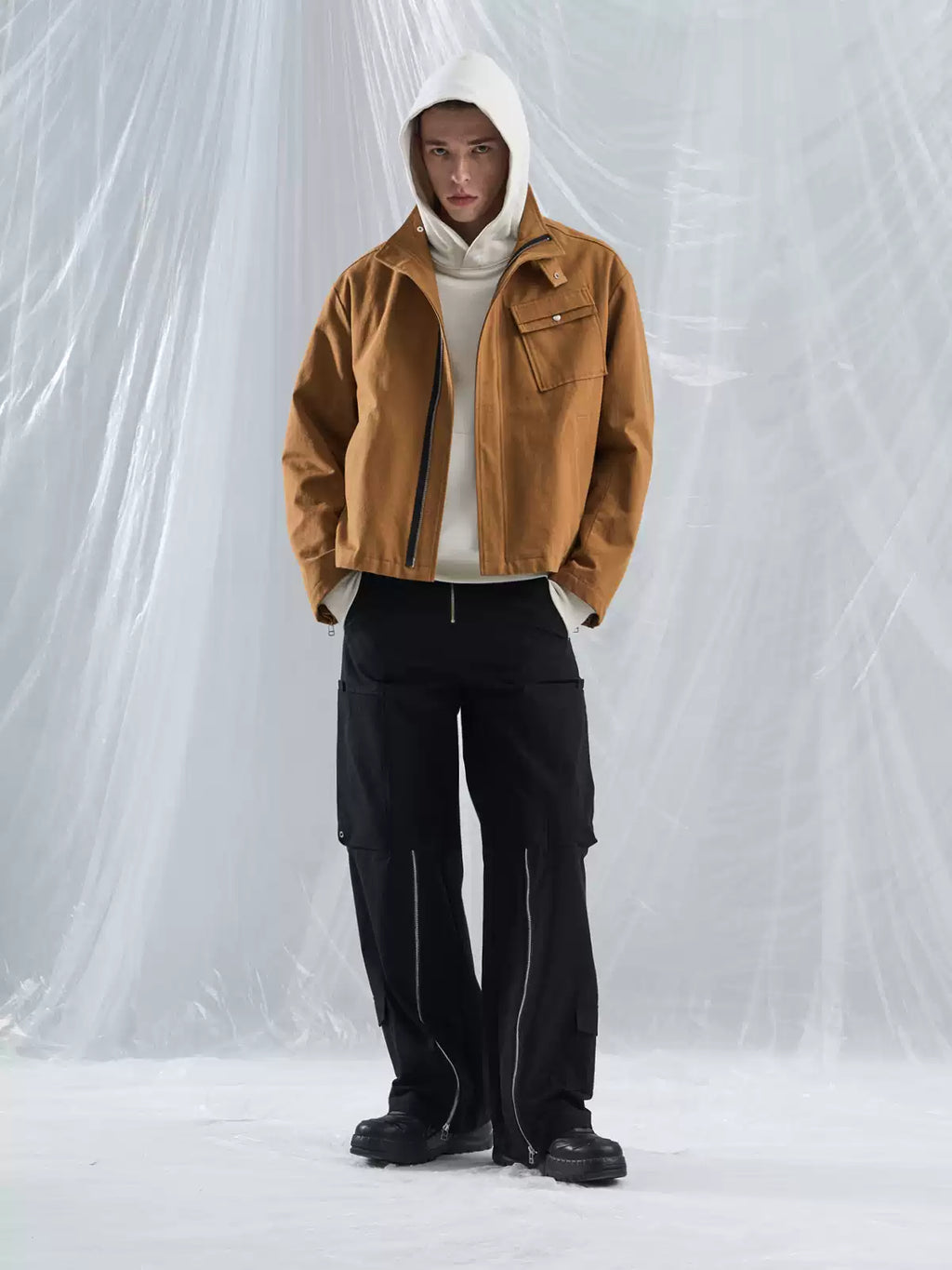 Zip Hem Utility Cargo Trousers