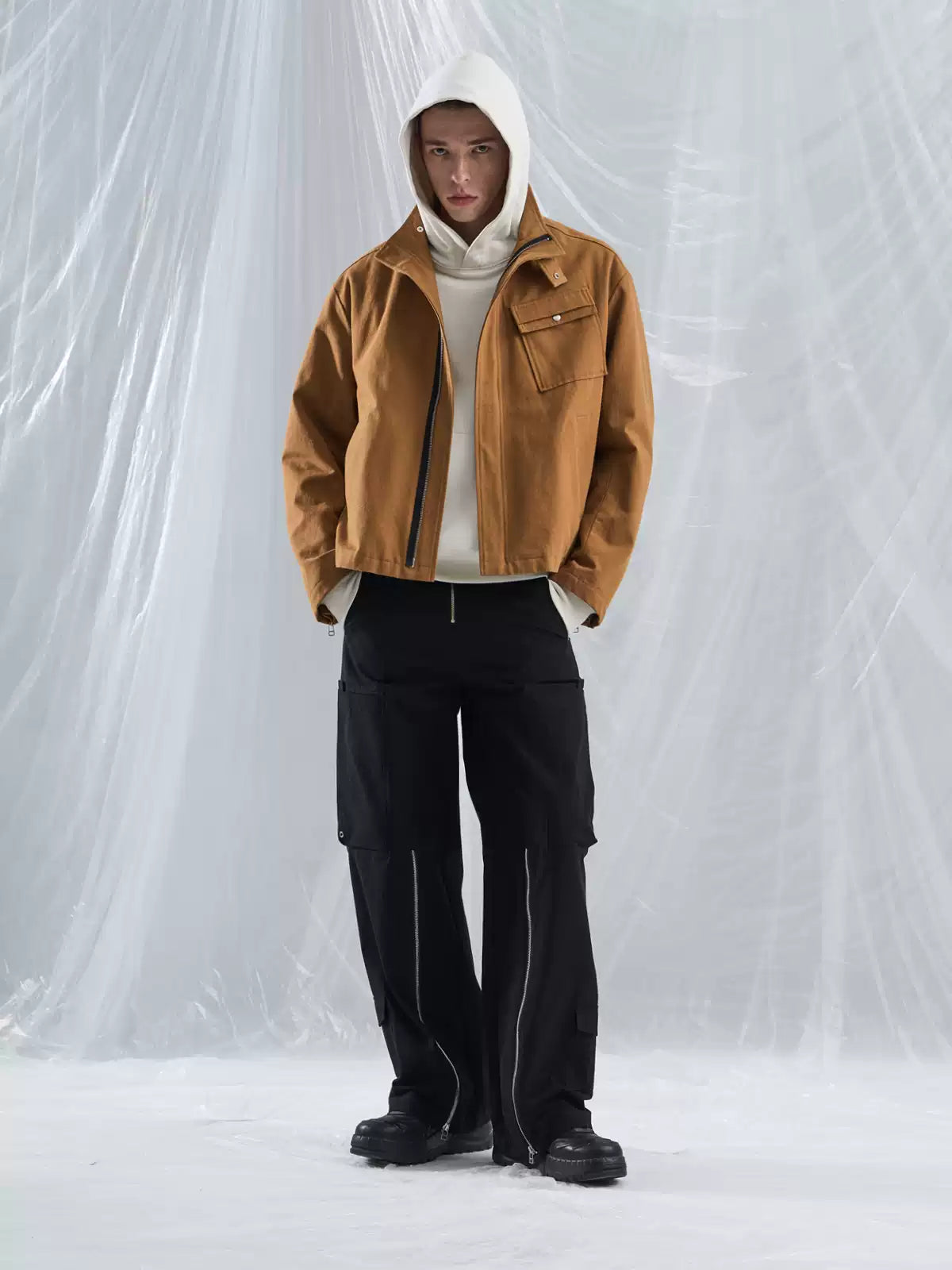 Zip Hem Utility Cargo Trousers