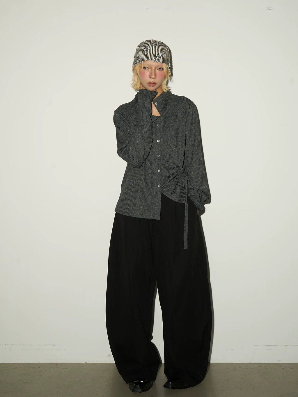 Side Gather Tie Shirt