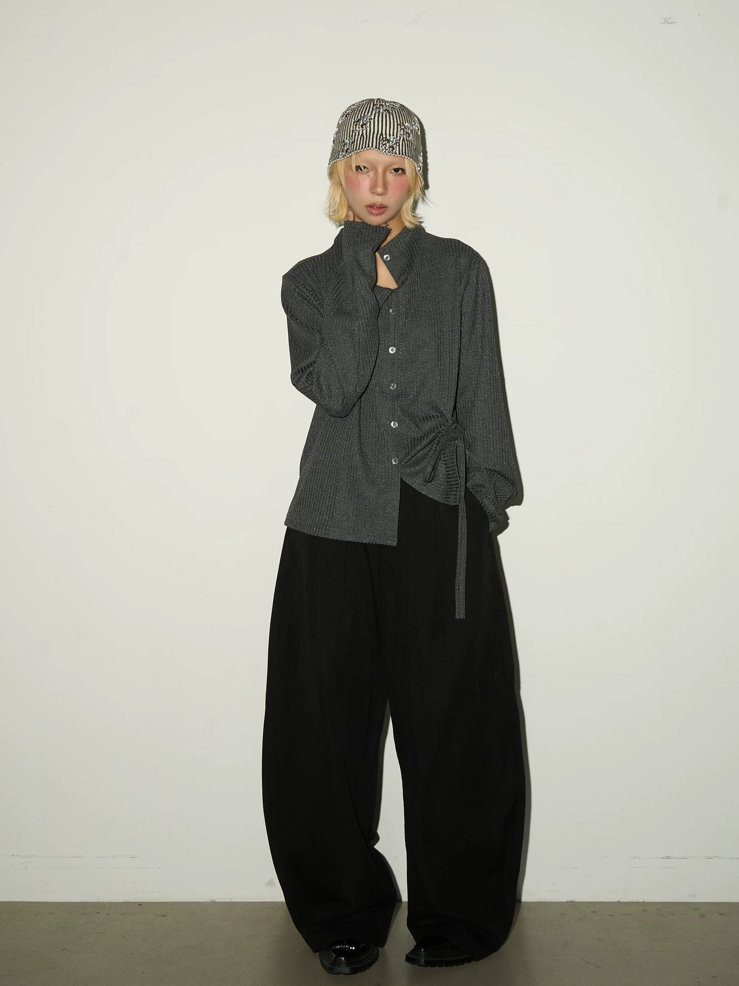 Side Gather Tie Shirt