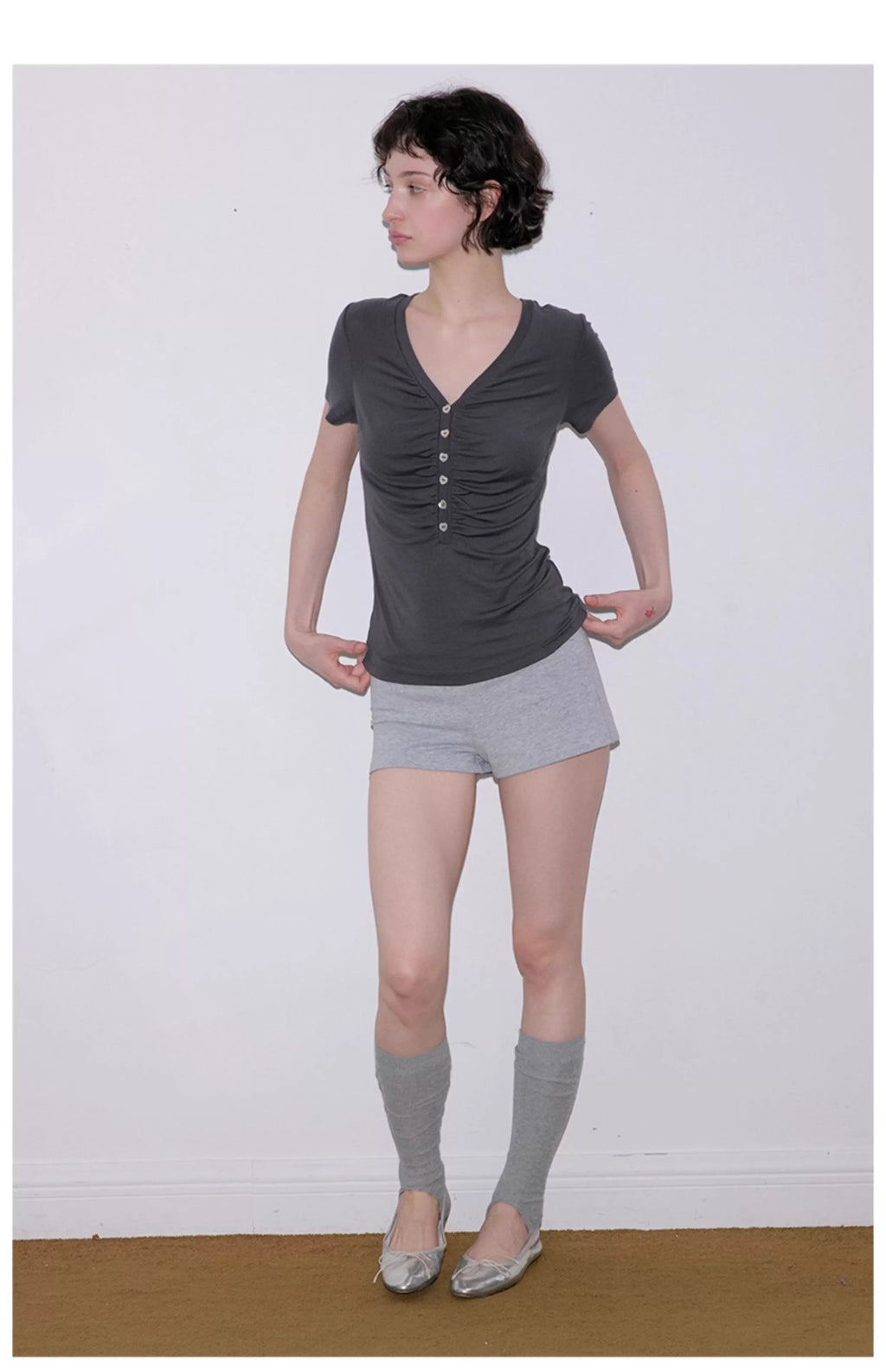 Heirloom Heart Bodice Wool-Blend Knit in Grey or Charcoal