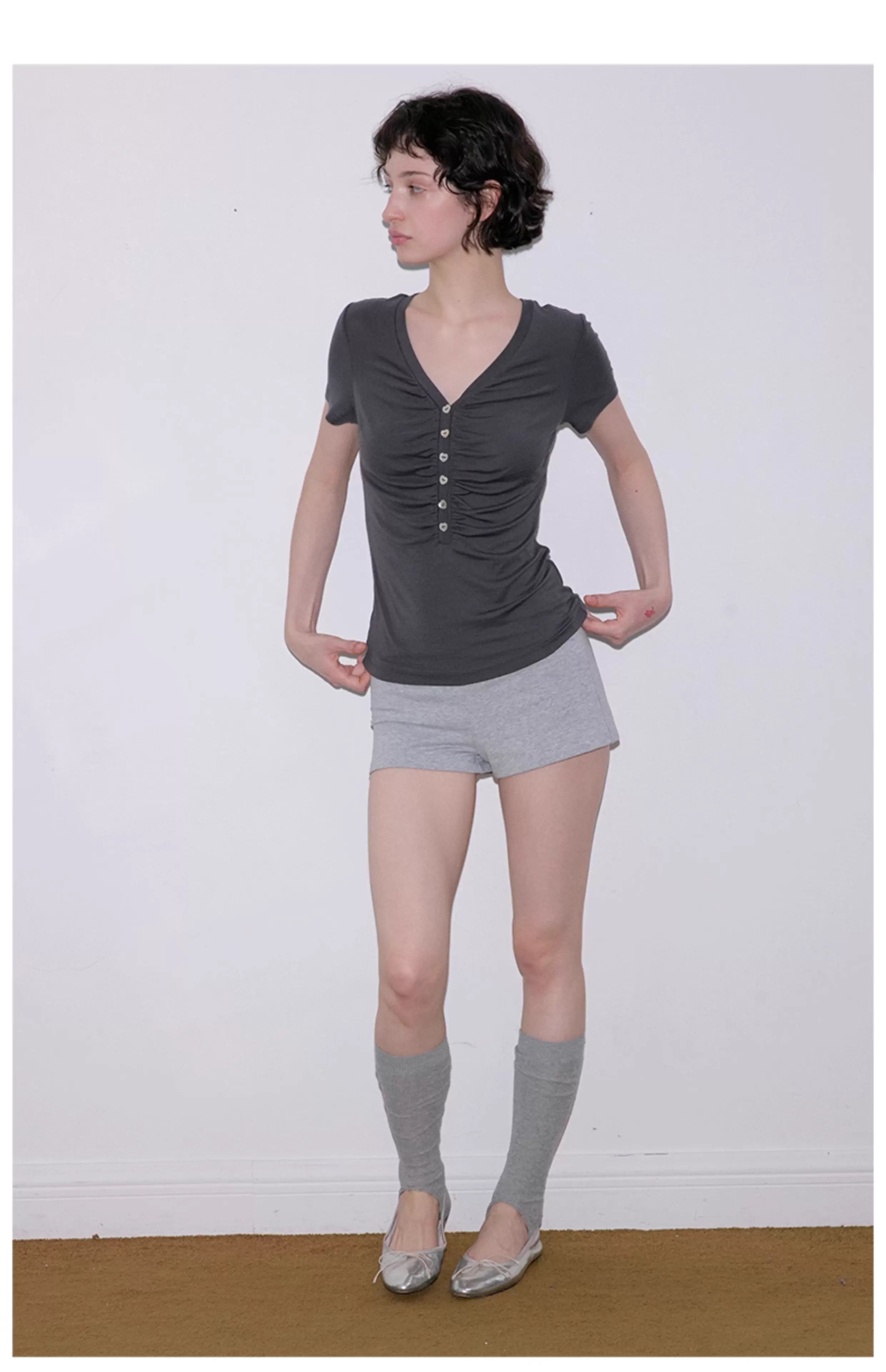 Heirloom Heart Bodice Wool-Blend Knit in Grey or Charcoal