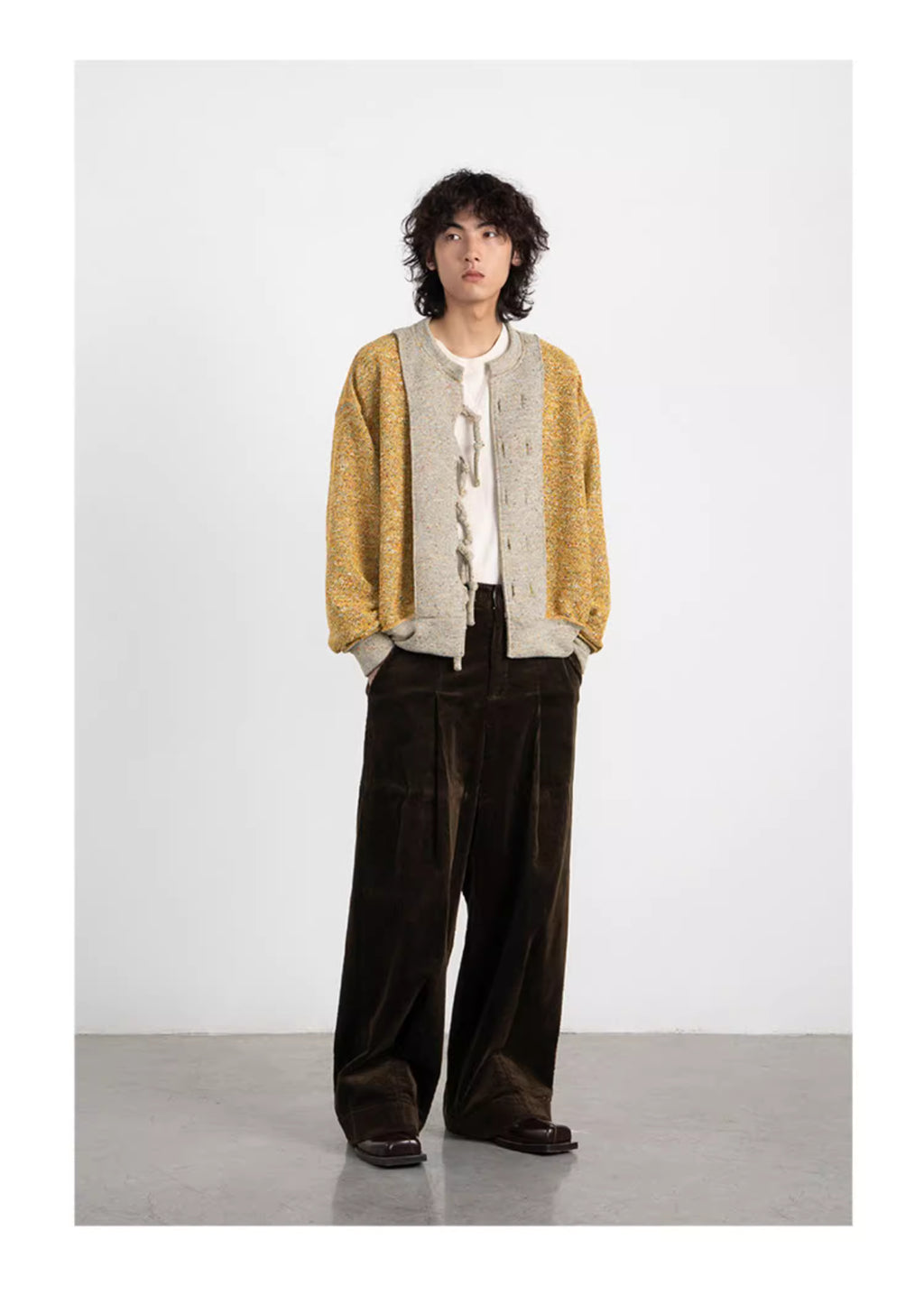 Reversible Knit Cardigan with Frog Closures