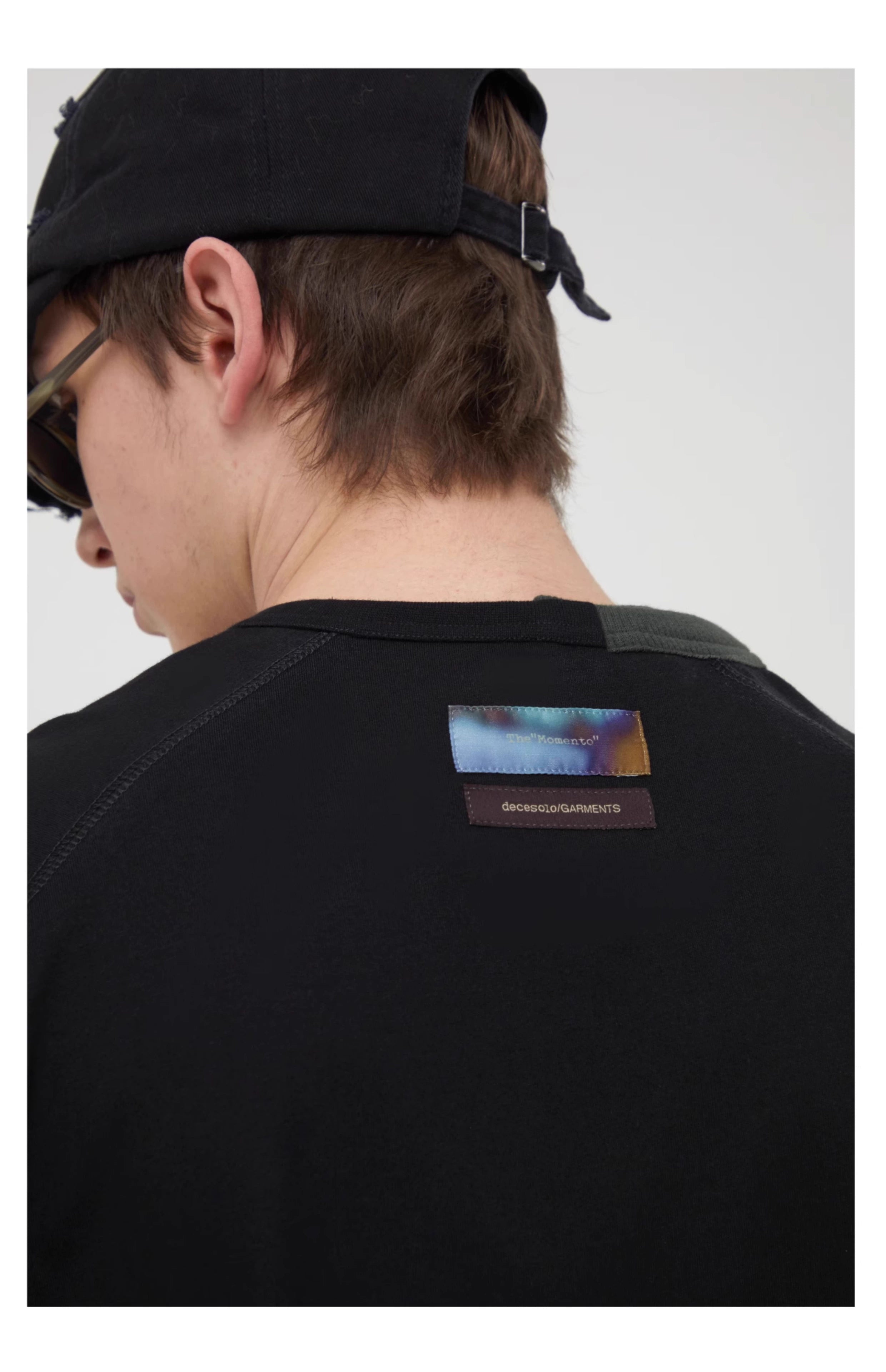 Panelled Pocket T-Shirt in Grey or Black