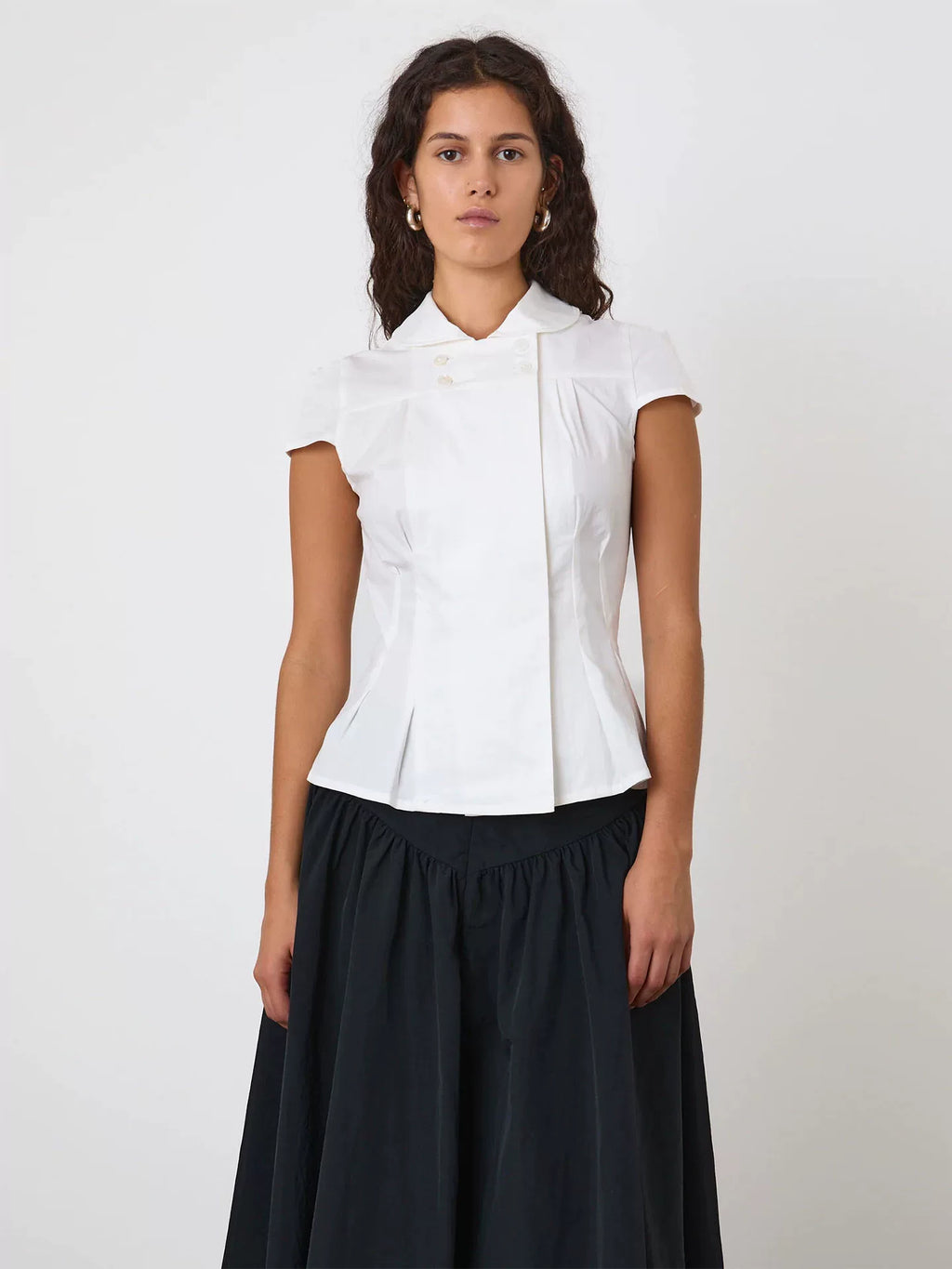 Missy Tailored Cap Sleeve Blouse
