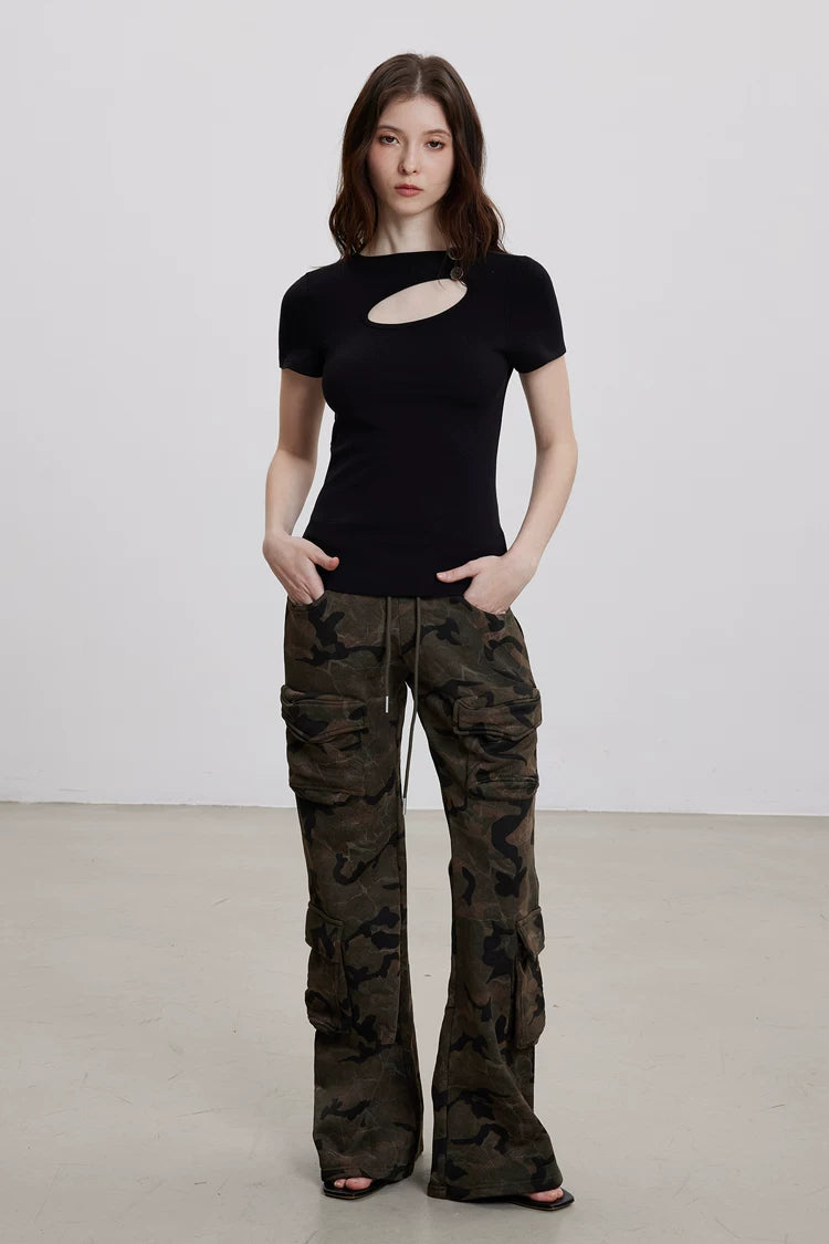 Ellipse Cut-Out Chrome Button Top