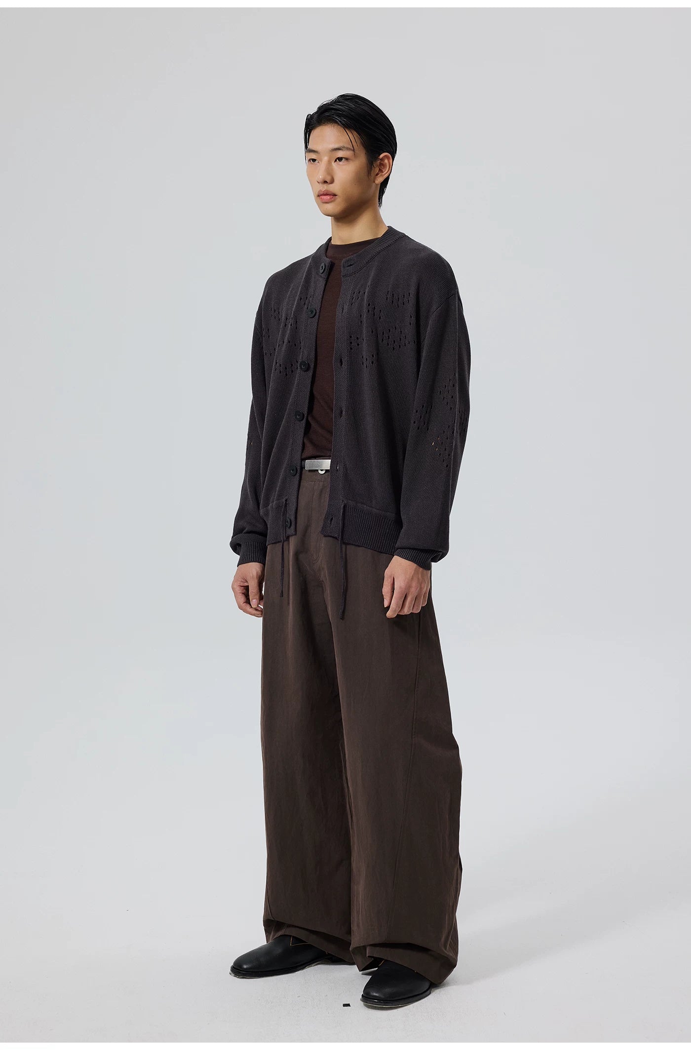 Perforated Knit Cardigan
