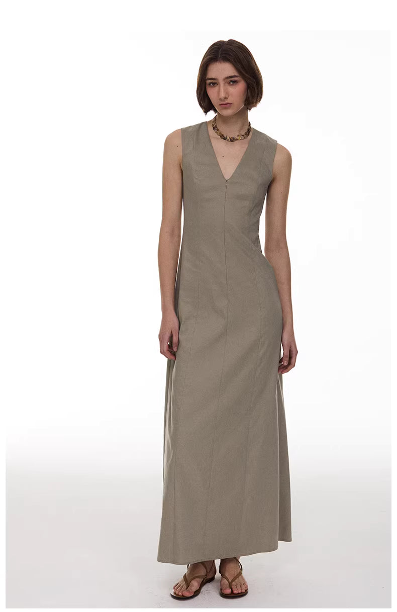 Regenerated Linen Column Dress