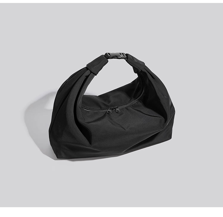 Fabric Shoulder Tote Bag in Black Ink
