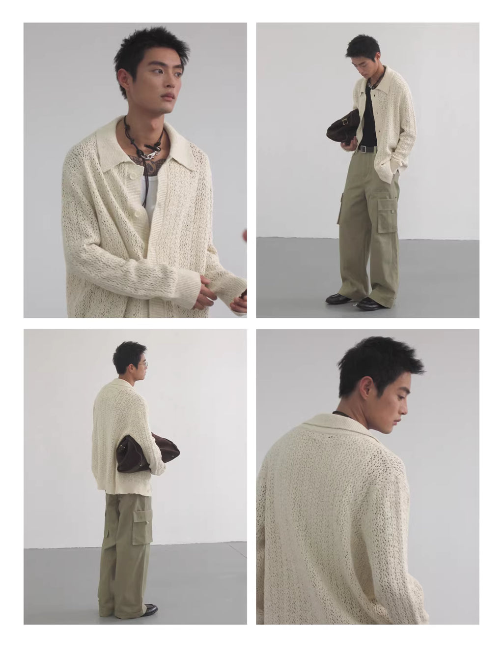 Raschel Matrix Knit Transitional Cardigan