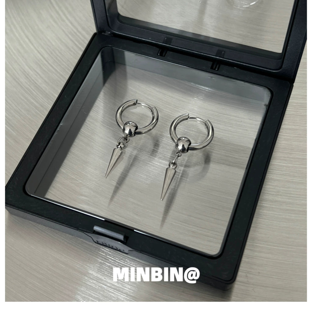 Spike Drop Hoop Earrings