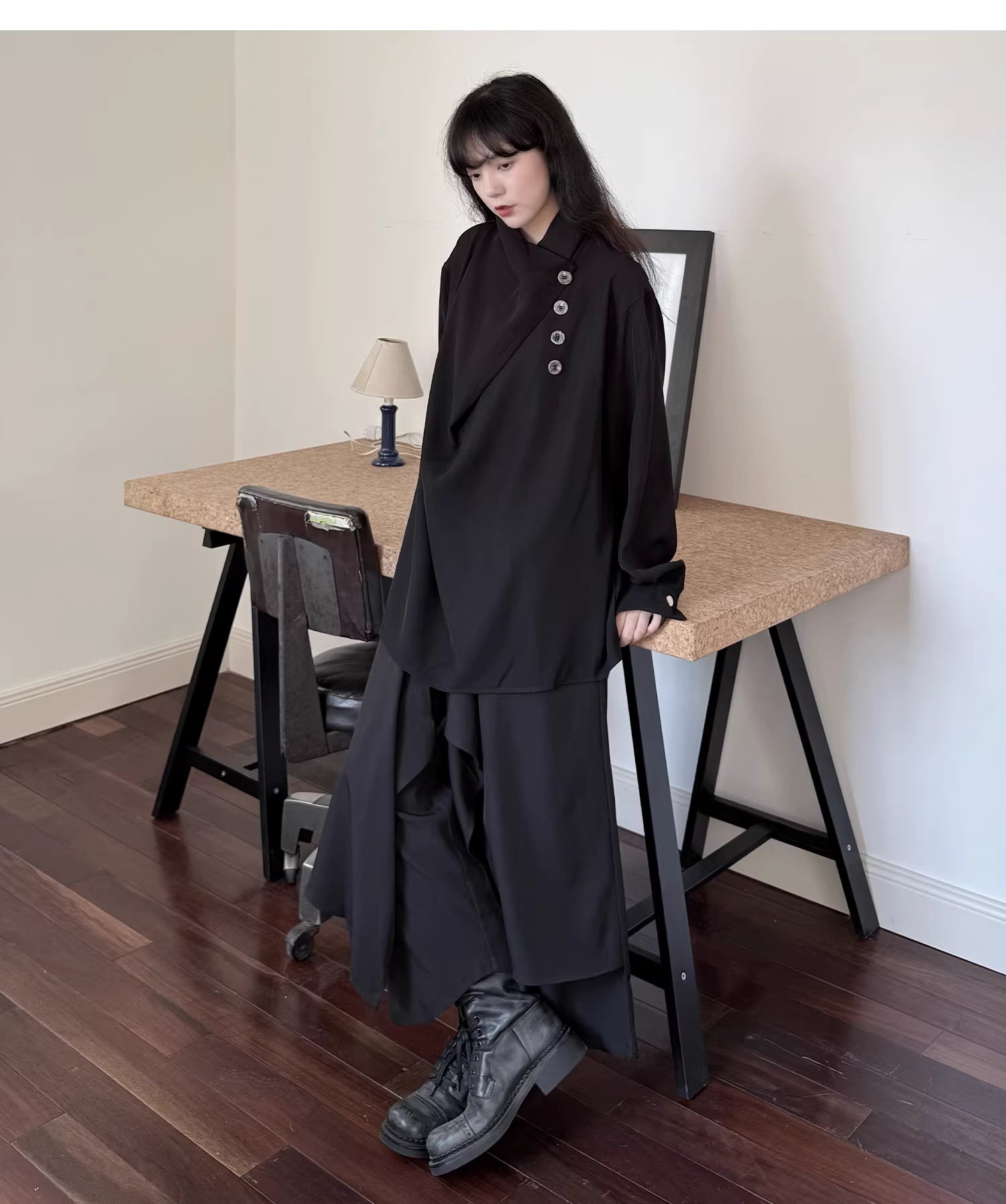Sculptural Oversized Draped Tunic