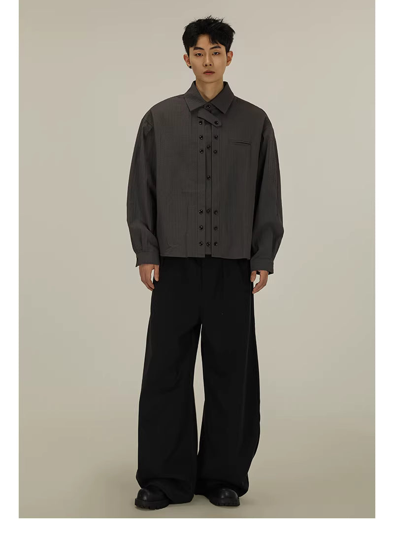 Faux Two Piece Button-Up Shirt