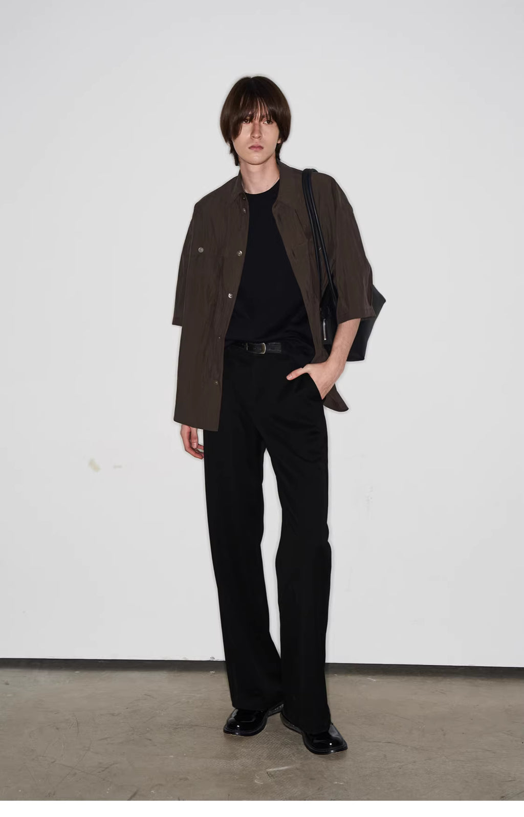 Fluid State Lapel Collar Button-Up Shirt