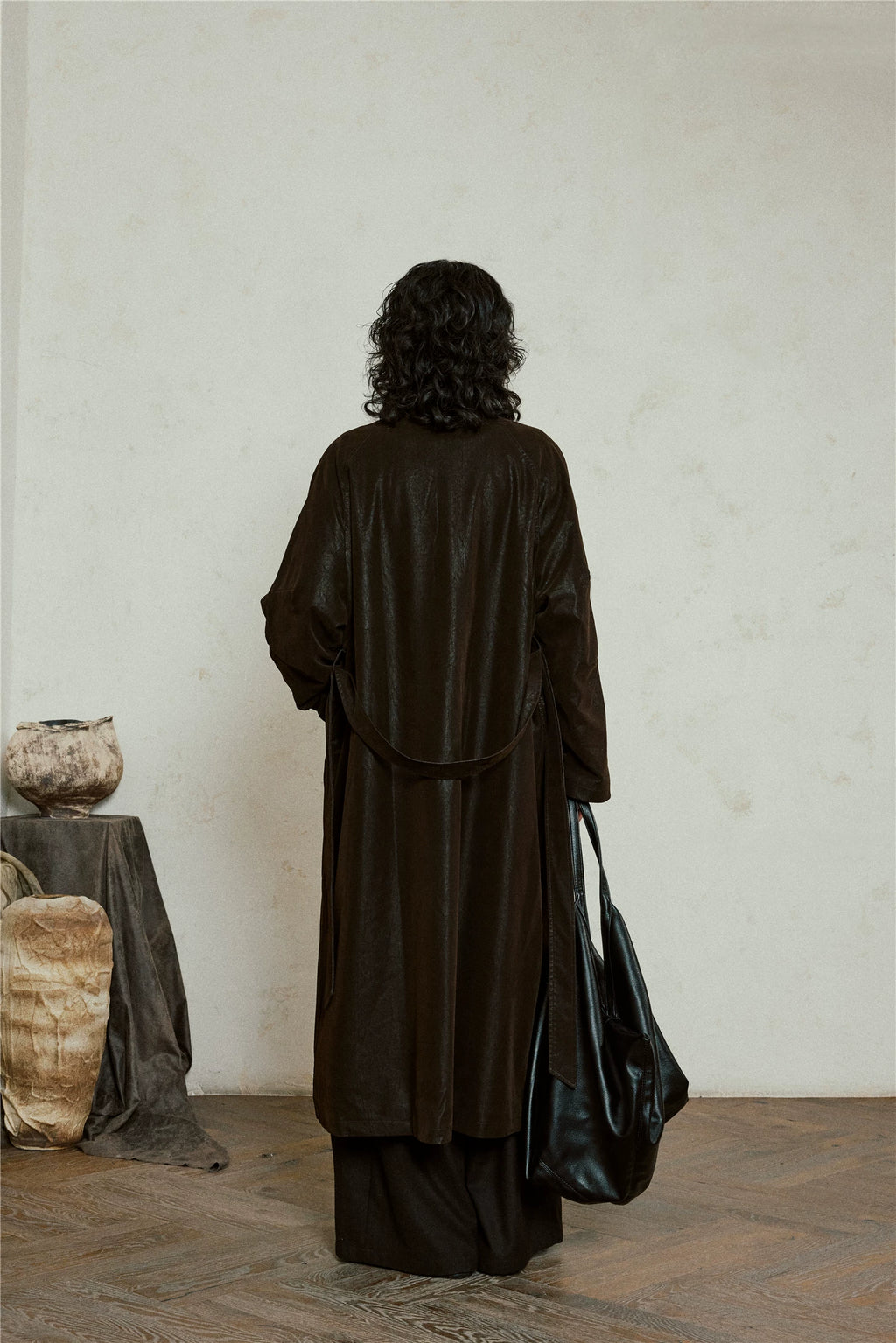 Nomad Matte Leather Trench Coat