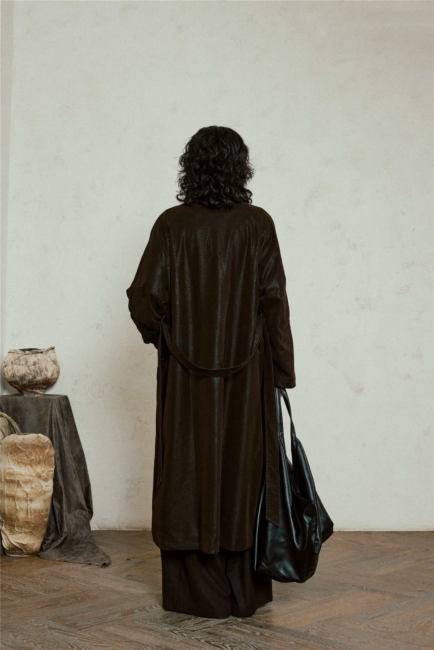 Nomad Matte Leather Trench Coat