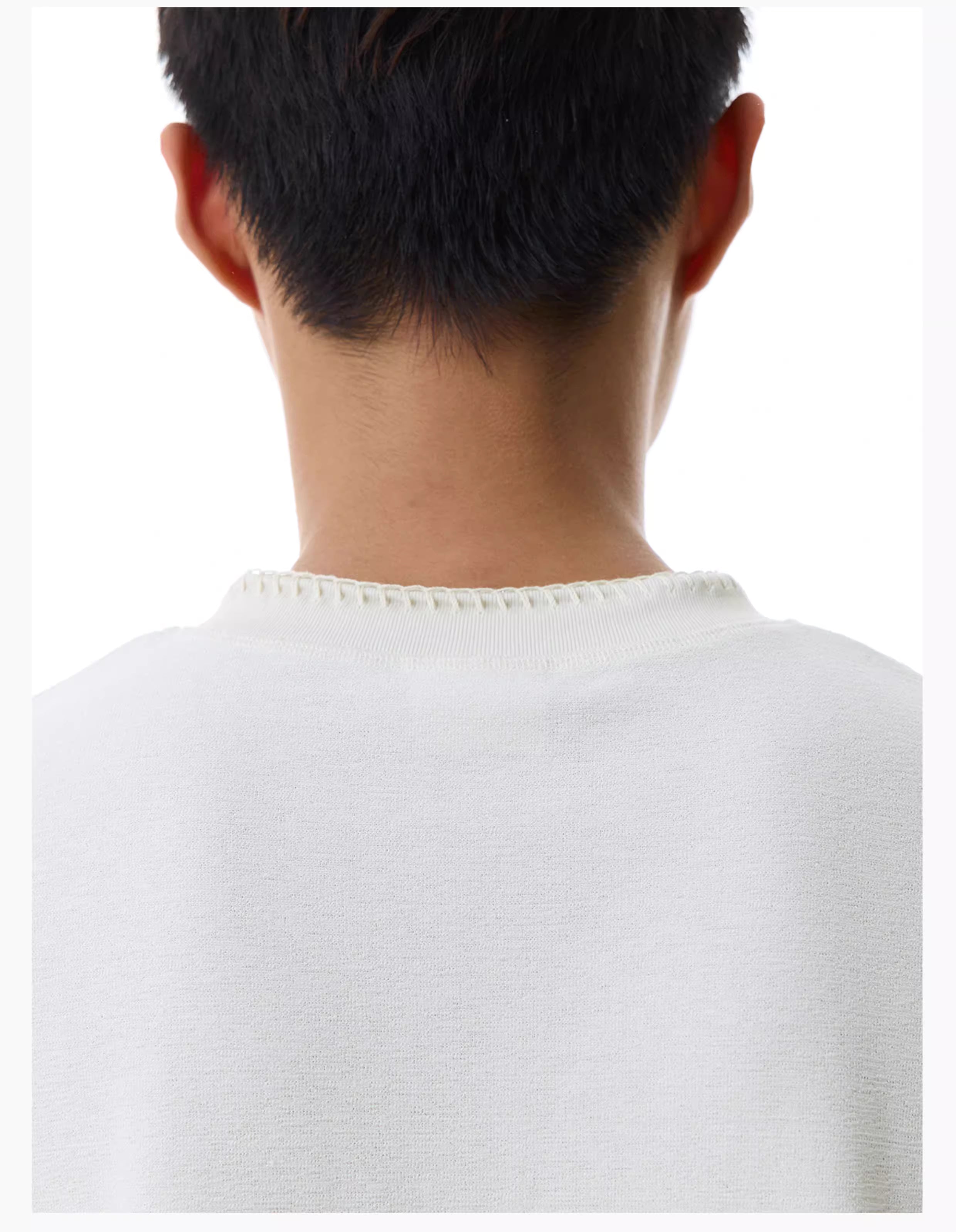 Embroidered Henley T-Shirt in Black Ink or White