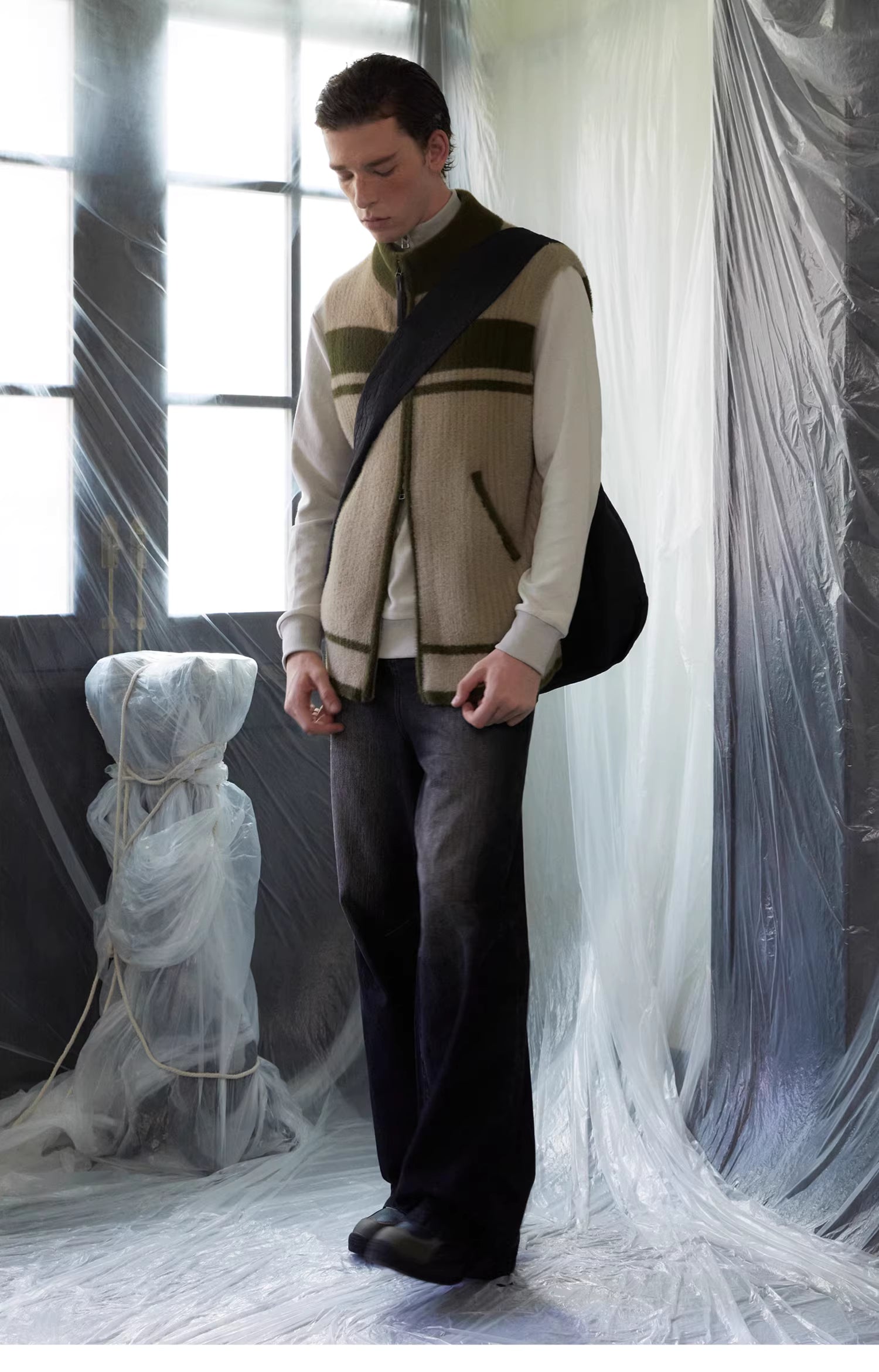 Striated Rib Knit Vest