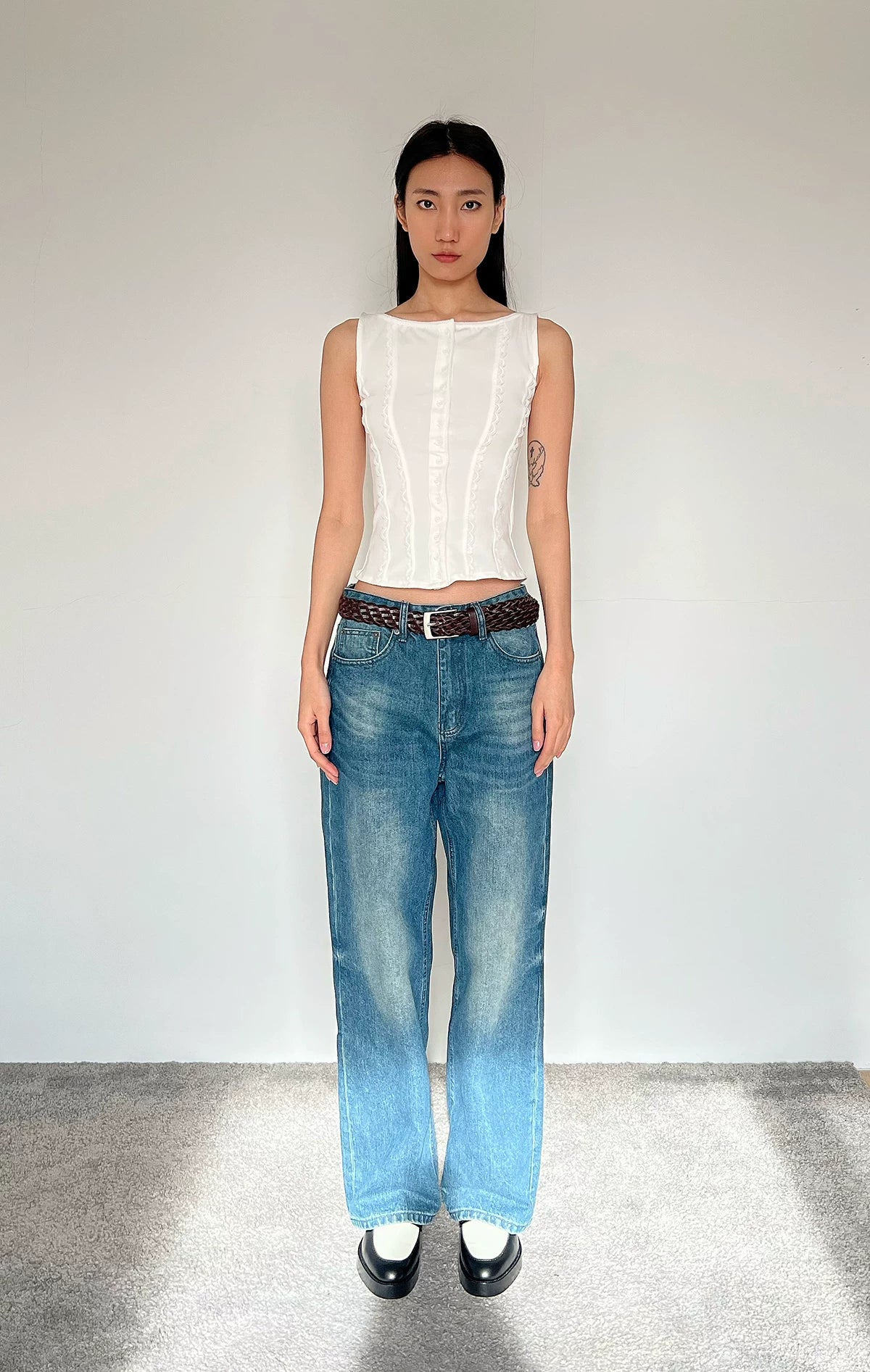 Contour Button Cotton Tank