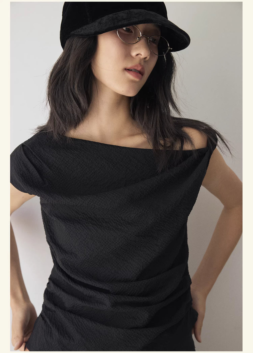 Textured Topography Off-Shoulder Top
