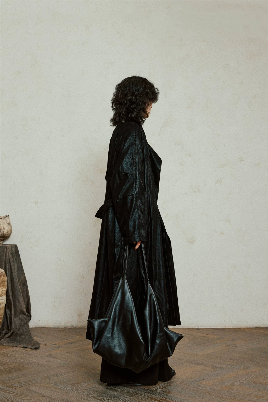 Nomad Matte Leather Trench Coat