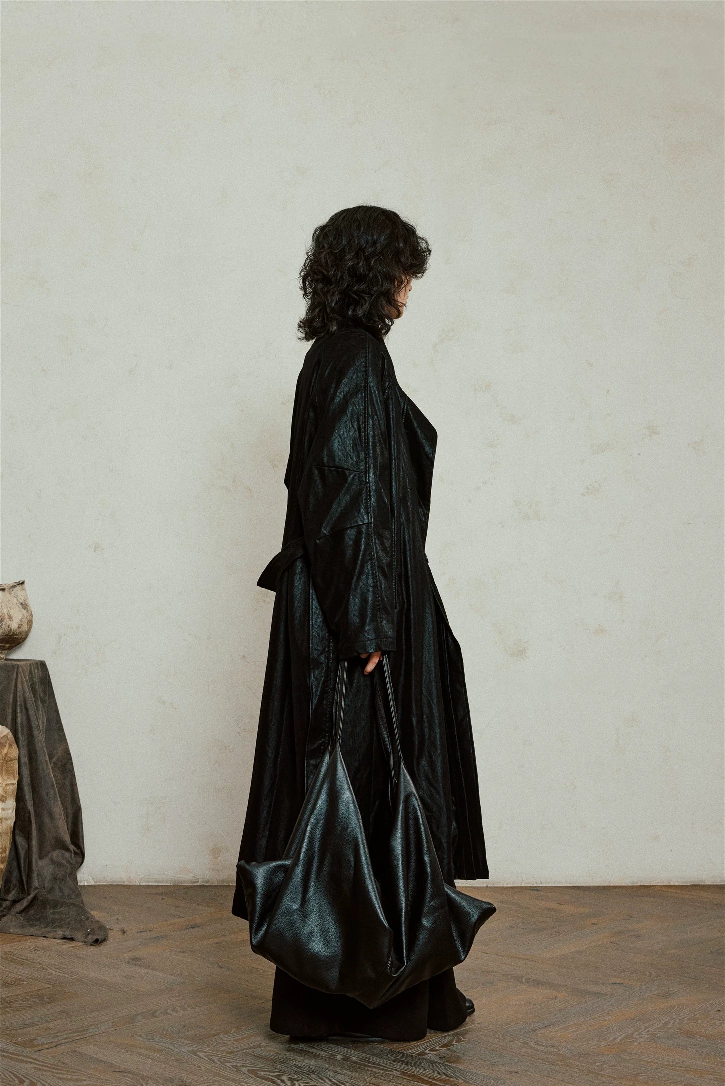 Nomad Matte Leather Trench Coat