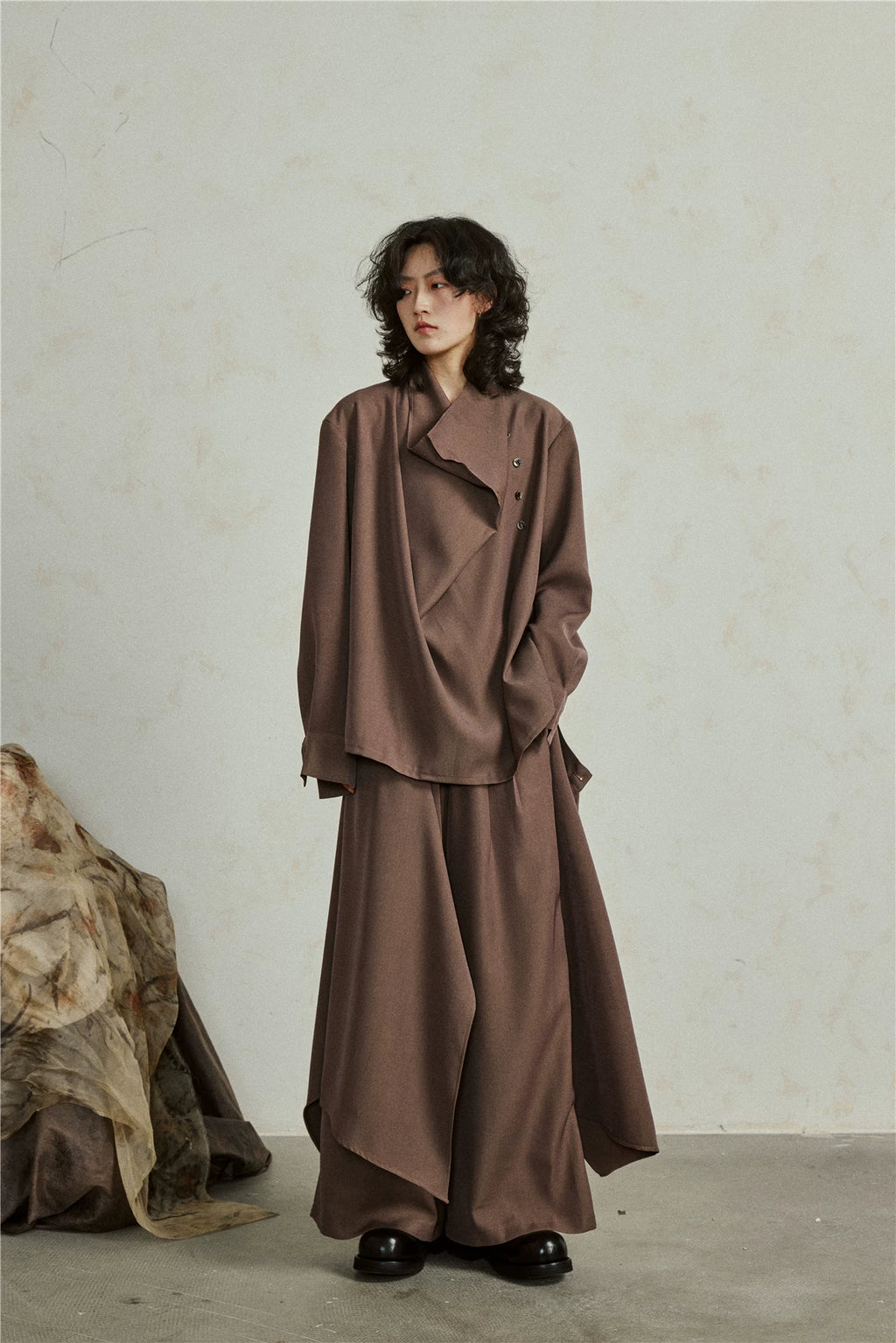 Sculptural Oversized Draped Tunic