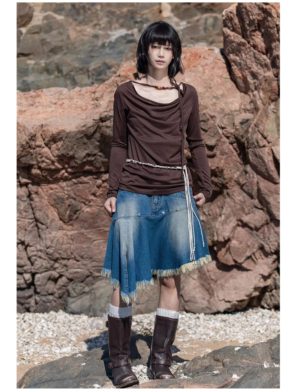 Obsidian Form Midi Skirt