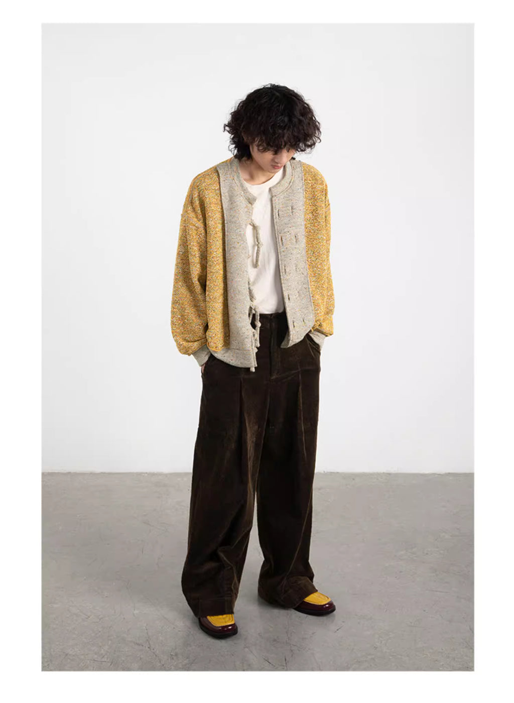 Reversible Knit Cardigan with Frog Closures