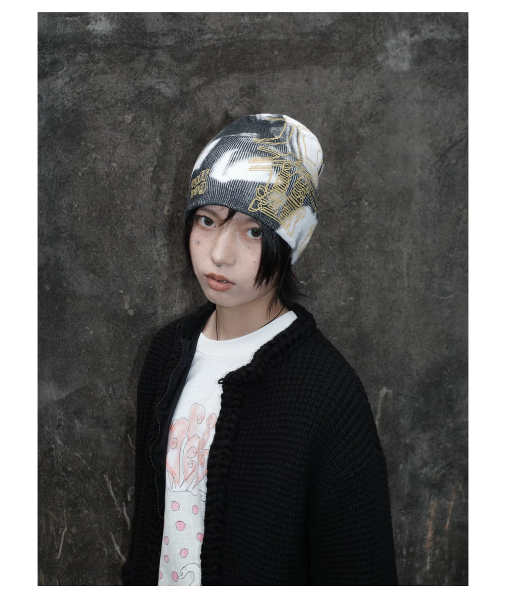 尤奋 Euphoria All-Over Graphic Knitted Beanie