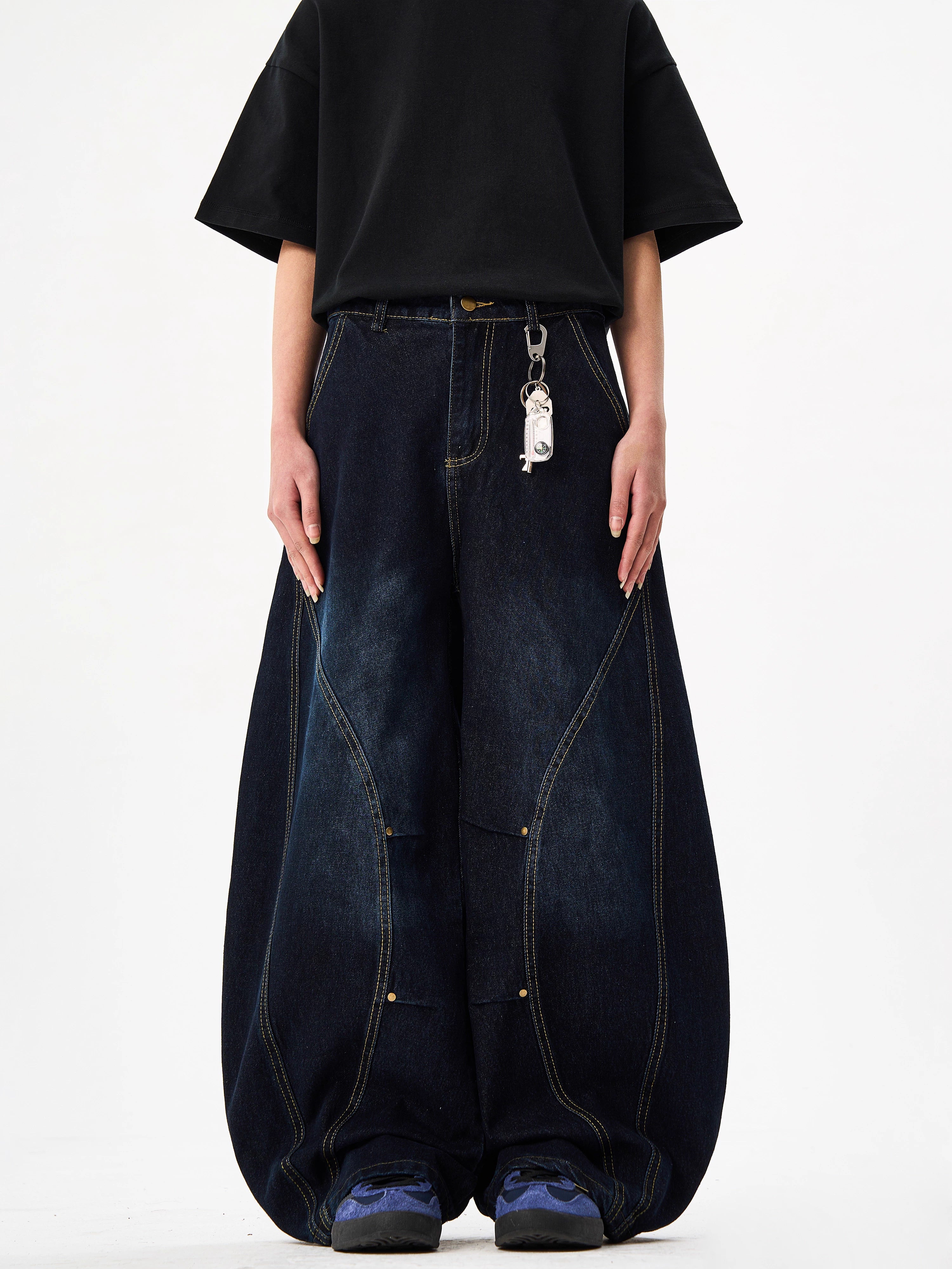 Balloon Contrast Stitch Jeans