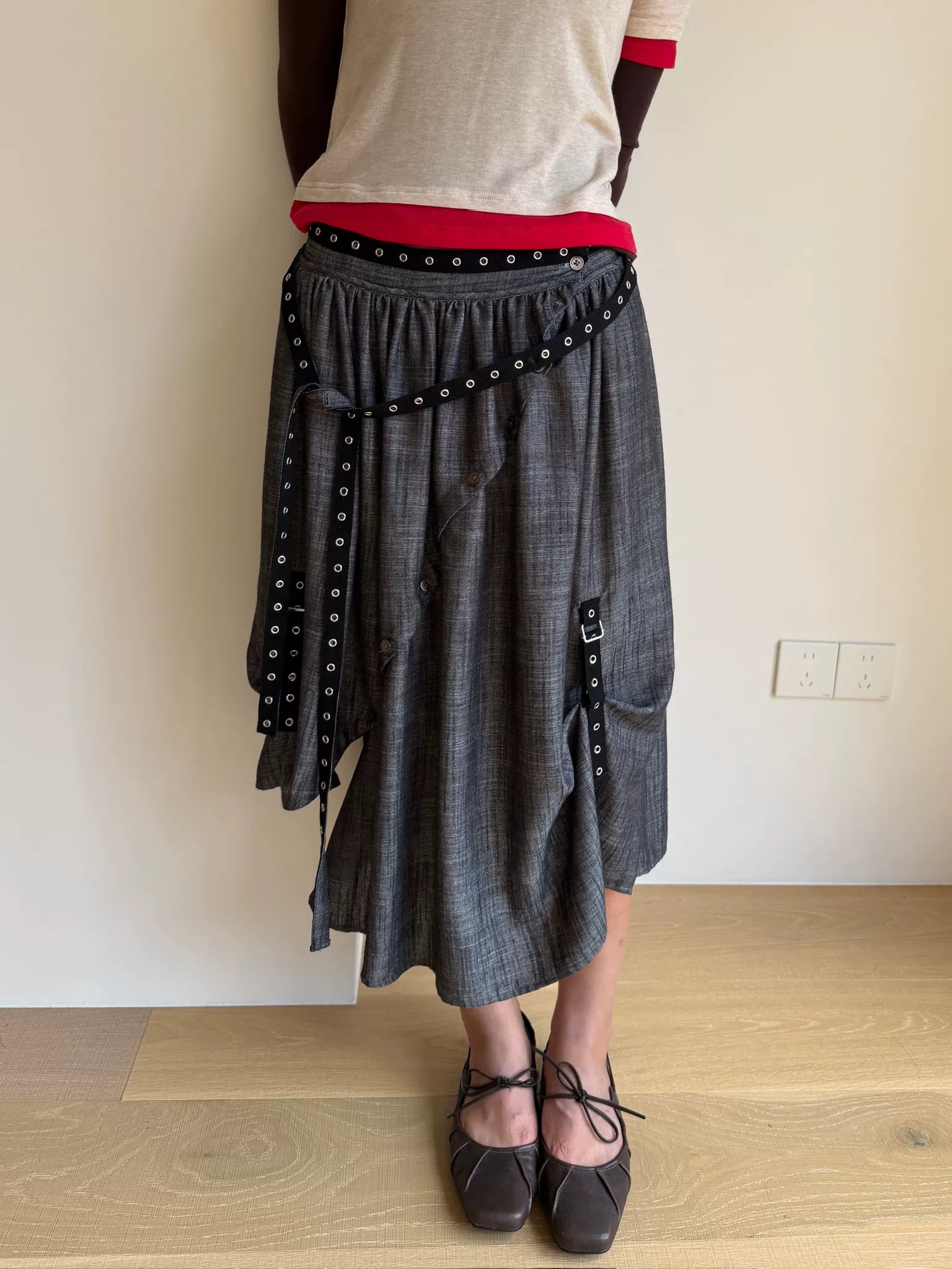 Deconstructed Harness Midi Skirt