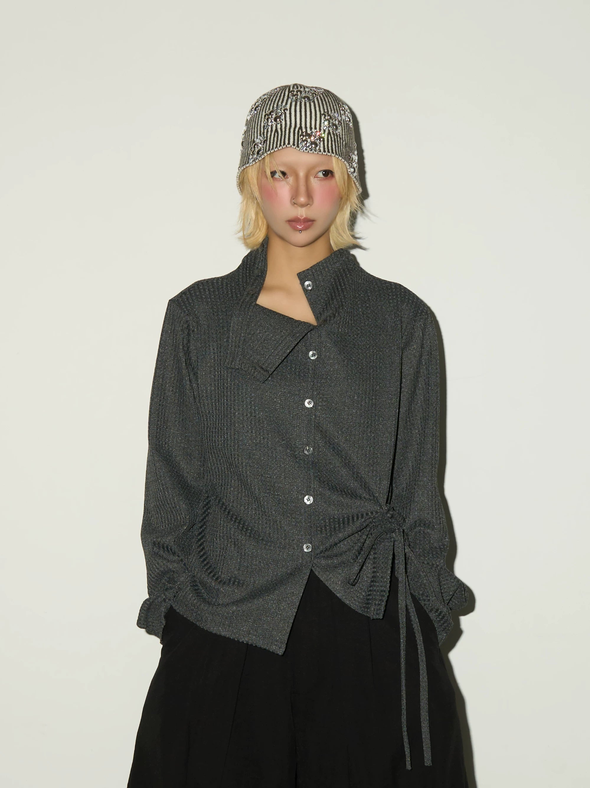 Side Gather Tie Shirt