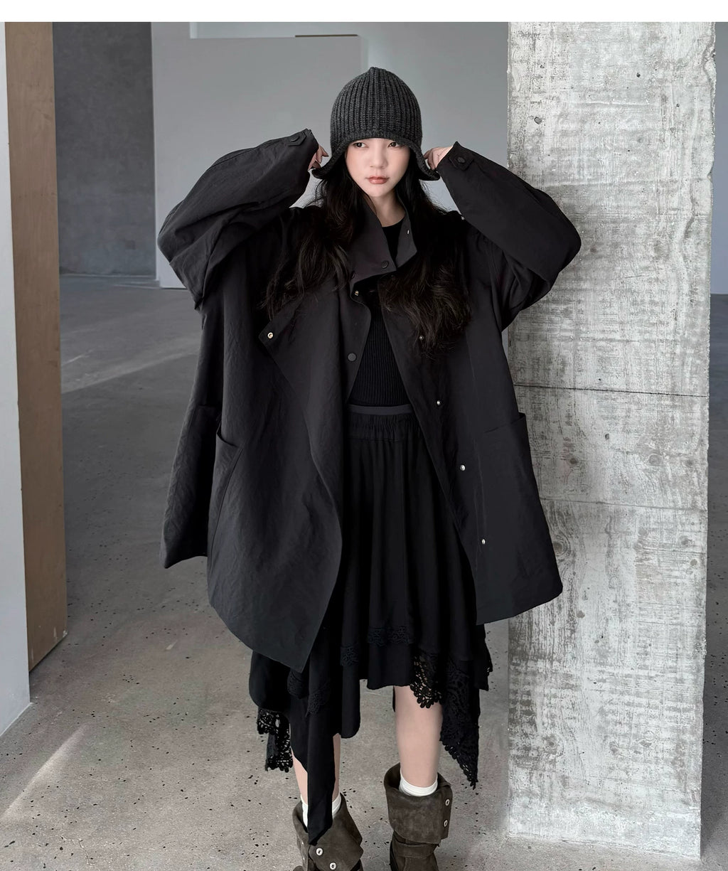 Asymmetric Snap Utility Jacket