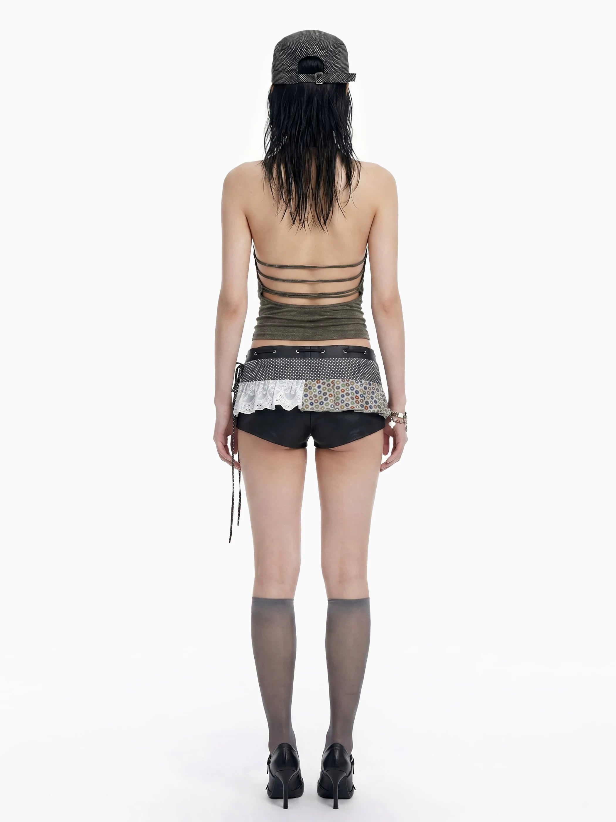 Ashen Ruche Halter Top