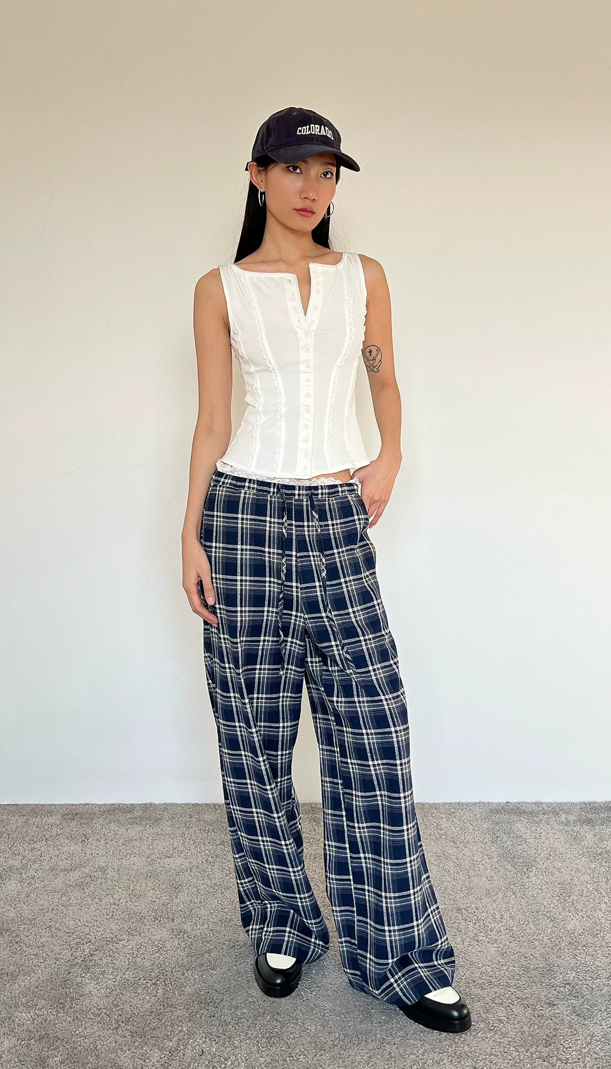 Contour Button Cotton Tank